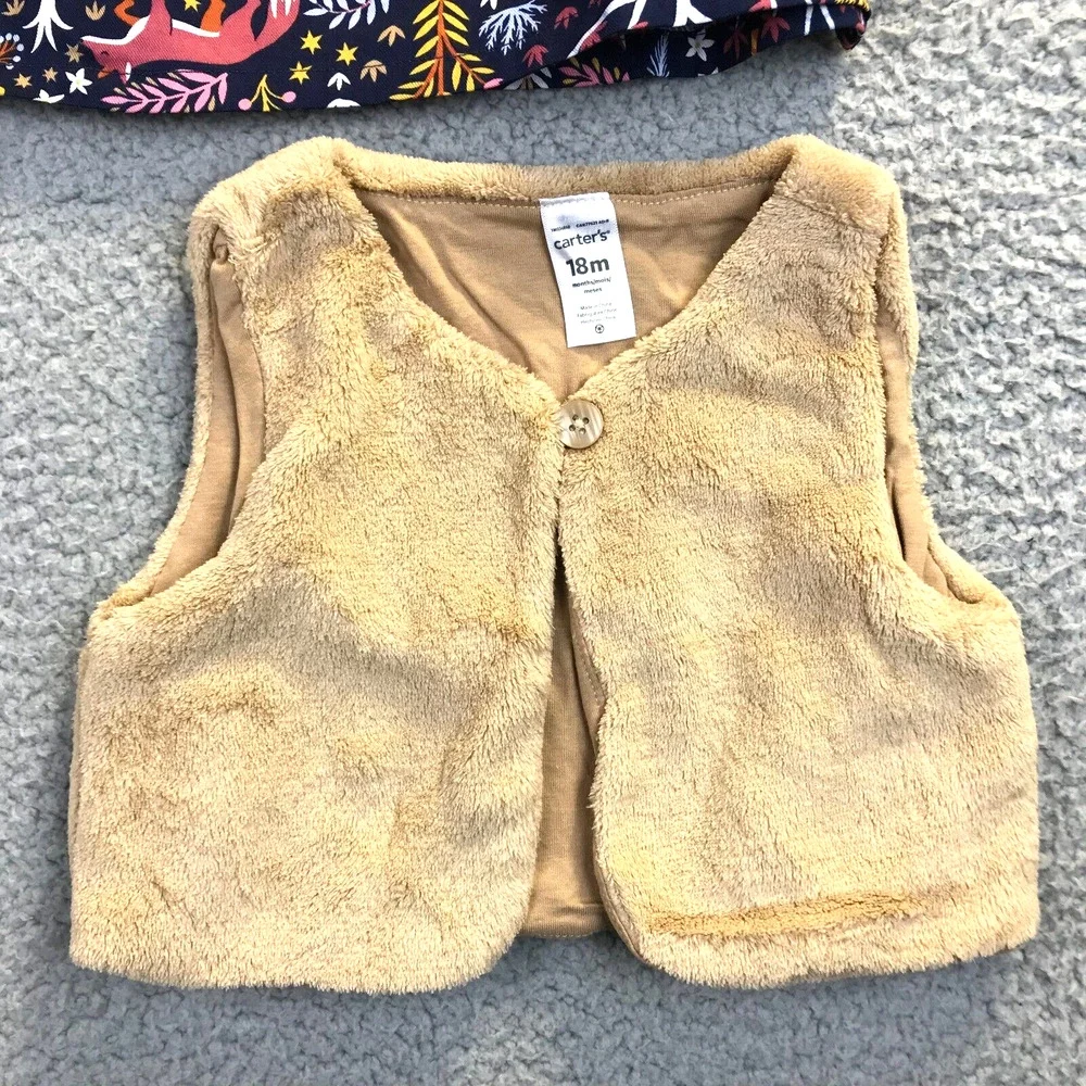 Carters Baby Girls Outfits 18M NWT Lot of 2 - 3 pc. Floral set and Animal set.